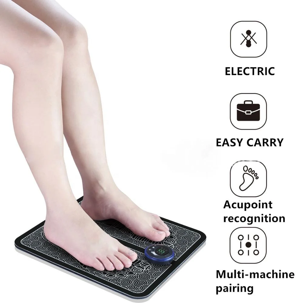 
1Pc EMS Foot Massager Reflexology Massage Pad Square Foot Massager Cushion for Relax Body Pain Health Care 