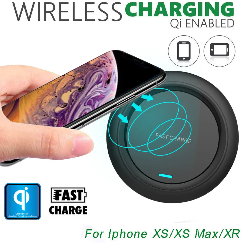 
2019 HOT 7.5W 10W Qi Fast Wireless Charger Portable Q18 Wireless Charger Rapid Charging Stand for IOS Android Phones 