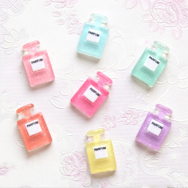 jelly colored flat back miniature fake resin perfume bottle for diy decoration