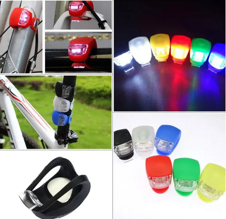 Оптовая продажа с фабрики велосипедные аксессуары силиконовый резиновый светодиодный фонарь для велосипеда передний и задний стробоскоп предупреждающий колеса велосипедный спицевой