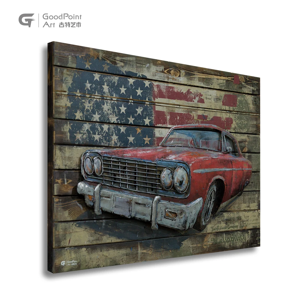 
Most popular old card red wall art 3d acrylic painting hot handcrafted modern home decoration 