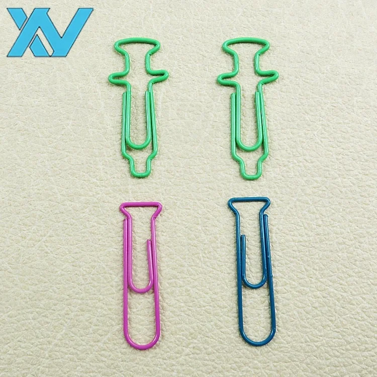 Hight Quality promotional gifts unique injector shaped medical paper clip