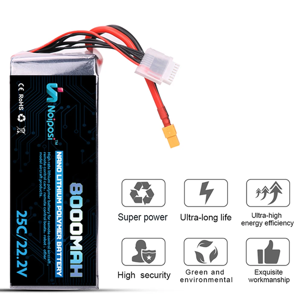 Agricultural Plant Protection UAV Drone Lipo Battery 22.2V 8000mAh with 2S 3S 4S 5S 6S