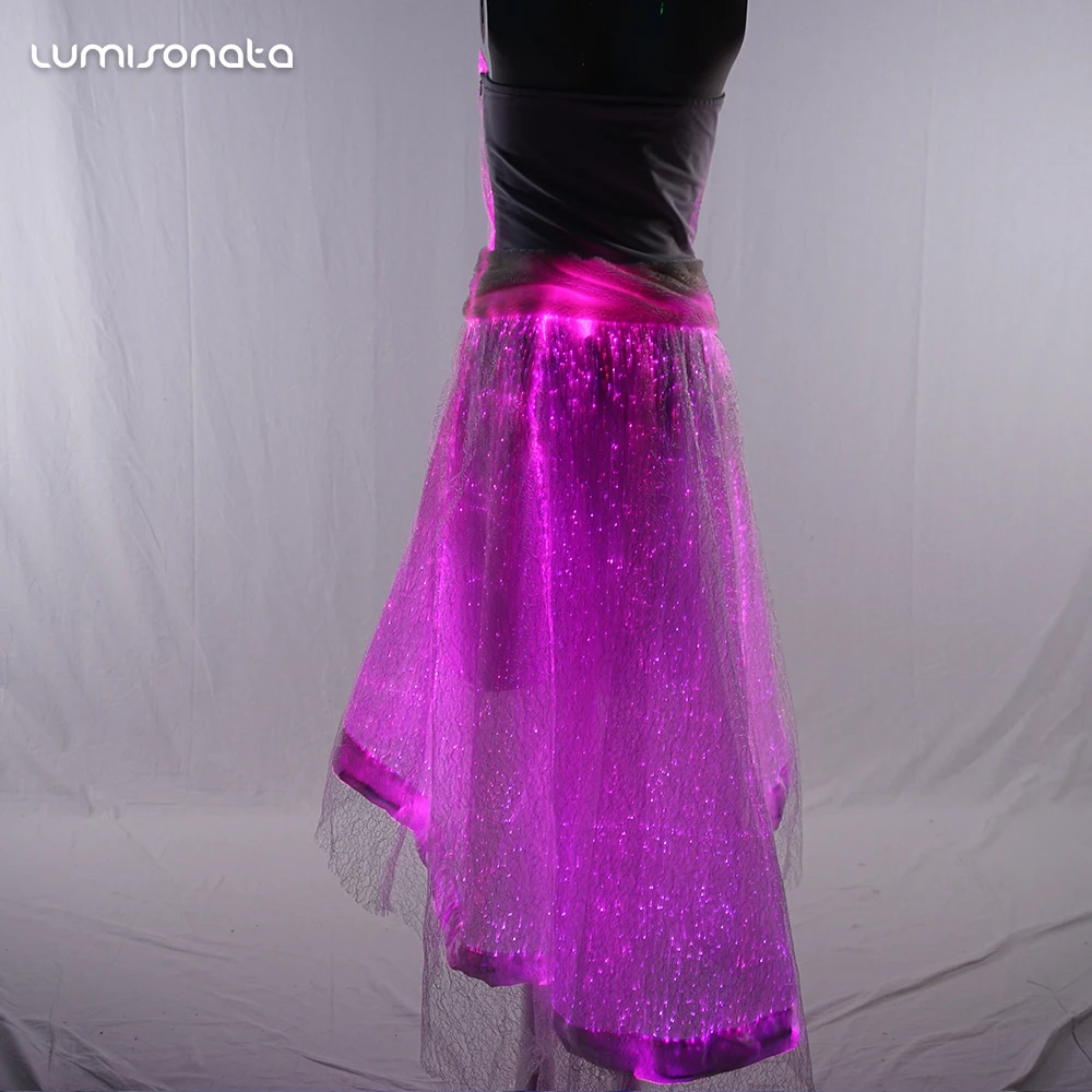 2018 LED glow in the dark light up luminous long bridesmaid dresses