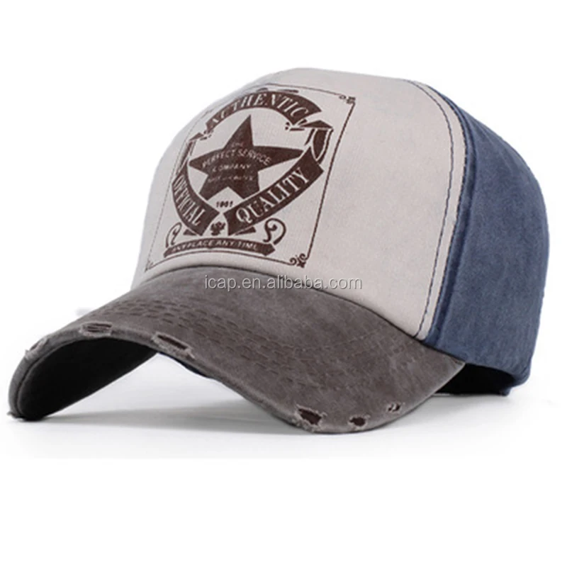 Wholesale 2017 Washed out-worn baseball hat printed logo for sample free