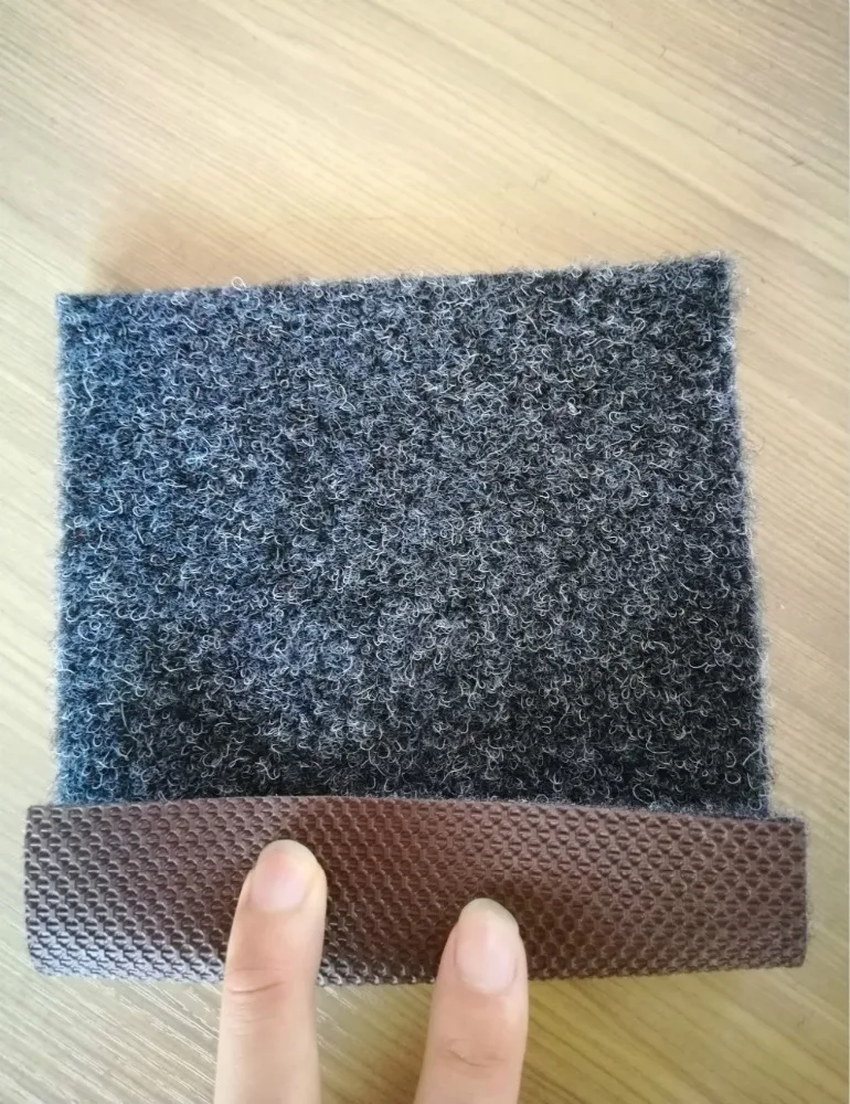 GREY color nonwoven polyester velour car carpet with PVC TPR backing