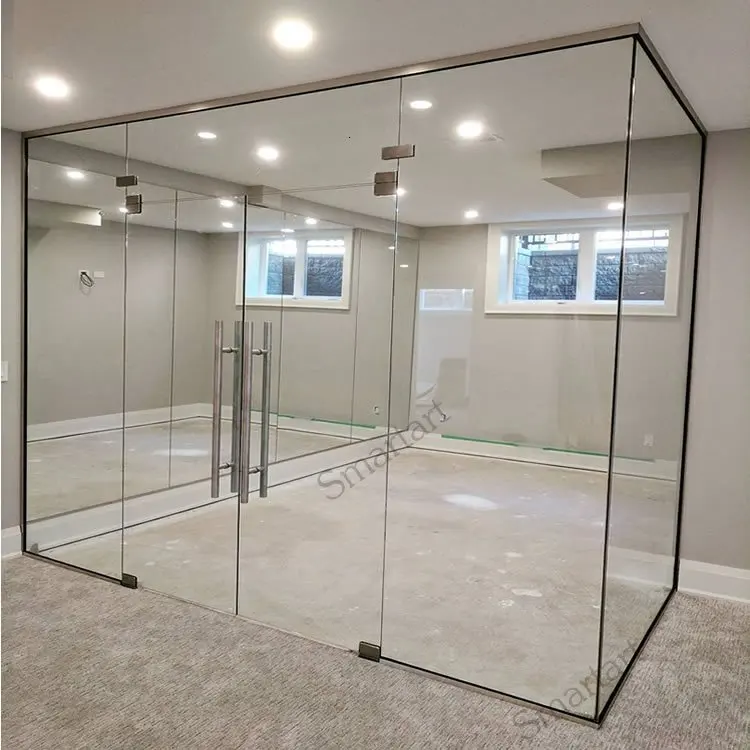 
direct factory price aluminum frame curved glass partition 