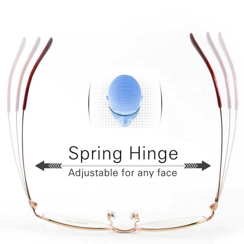 Ready Made New Design Women Pure Titanium Glasses Frame Fashion Diamond Decor Ladies Ultralight Red Spectacle Frame Eyeglasses