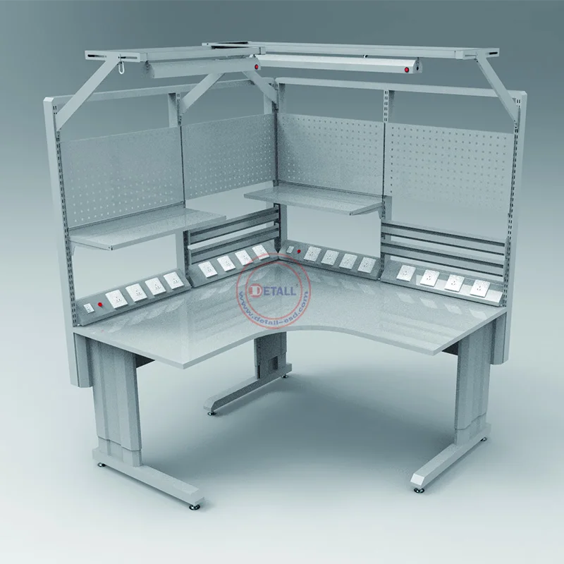 
manual adjustable ergonomic table high load for electronic called technician esd tower workbench or corner work bench 