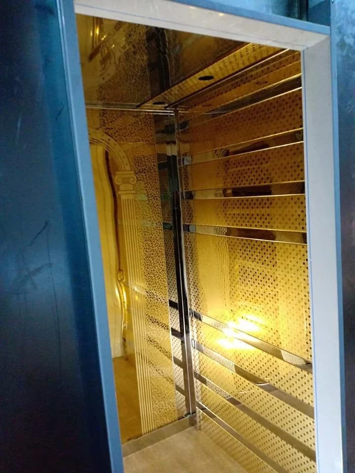 Роскошная дверь пассажирского лифта с покрытием из поливинилхлорида/8K с зеркальной поверхностью