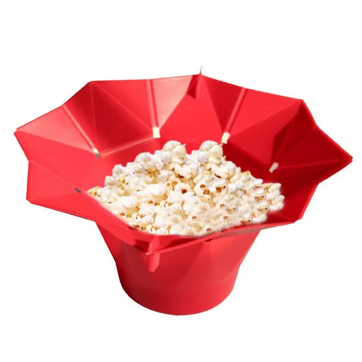 Silicone collapsible popcorn box packaging bucket cup tins bowl custom folding