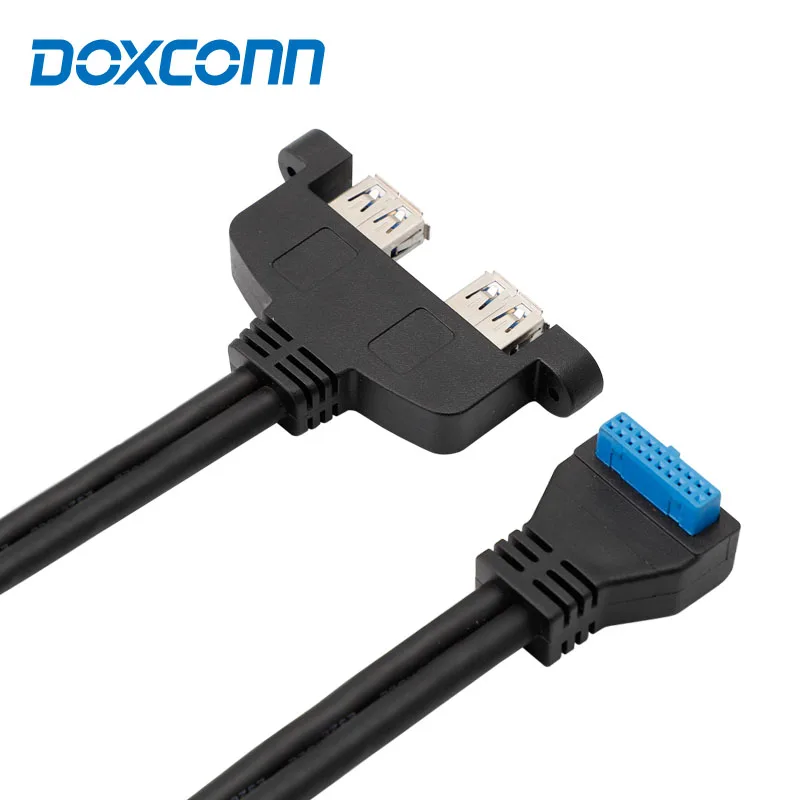 50 см usb3.0 20pin/19pin устройство работающее от прикуривателя с 2 портами материнской платы кабель-удлинитель USB 3 0 Передняя панель кронштейн