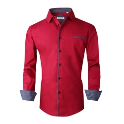 2021 новый дизайн, оптовая продажа, индивидуальное название бренда, высококачественные облегающие мужские строгие рубашки оверсайз с длинным рукавом и принтом из 100% хлопка