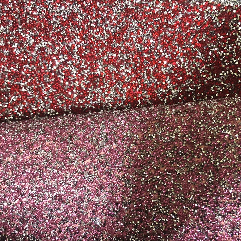 super shiny colorful diamond glitter leather fabric for making hairbows and shoes