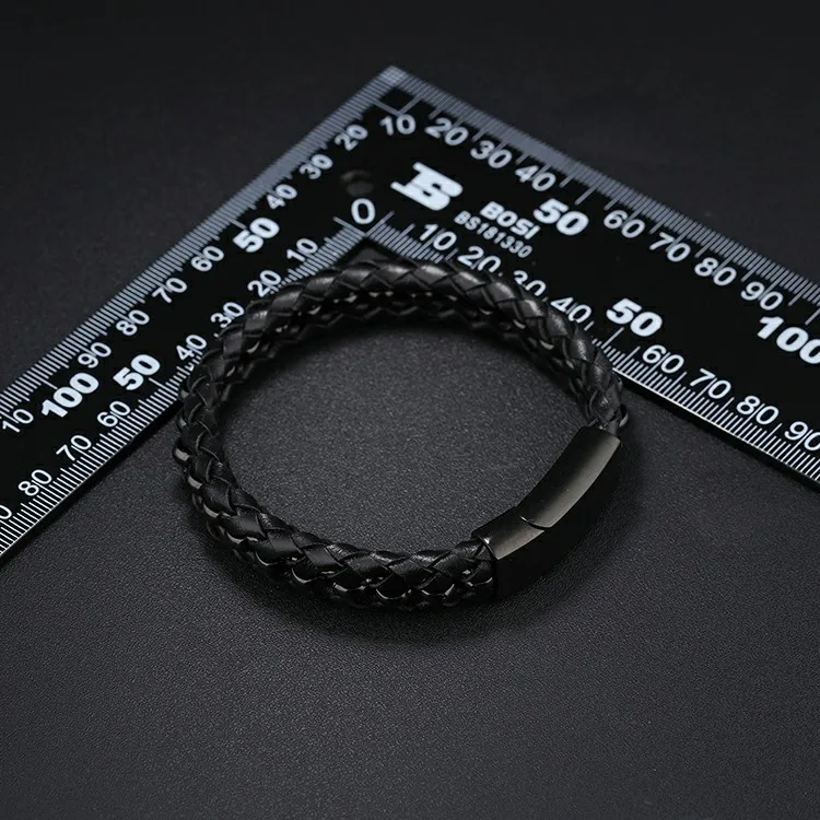 Marlary New Design Stainless Steel Clasp High Quality Real Leather Bracelet For Men