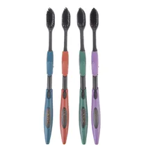 4 PCS de Bambu Carvão Nano escova de Dentes Dupla Ultra Macio Escova de Dente Higiene Bucal Escovas Ferramenta