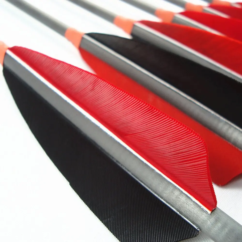 Высококачественная стрела из углеродного стержня с перьями индейки