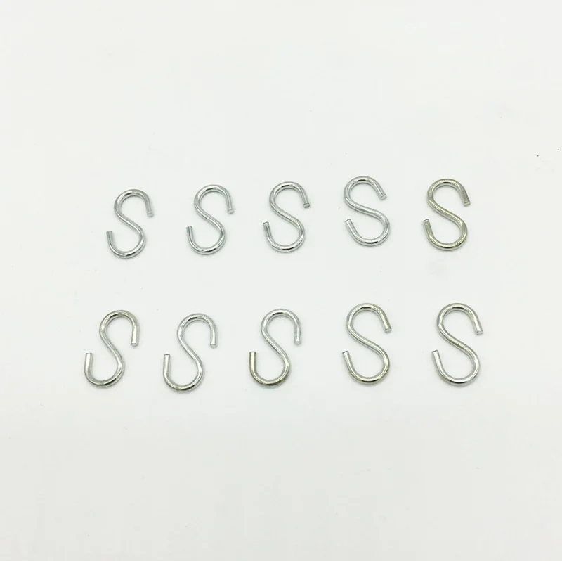 Tiny Mini S Hooks Connectors Ornament Hooks for Jewelry Key Ring Key Chain Pet Name Tag Wood Circles