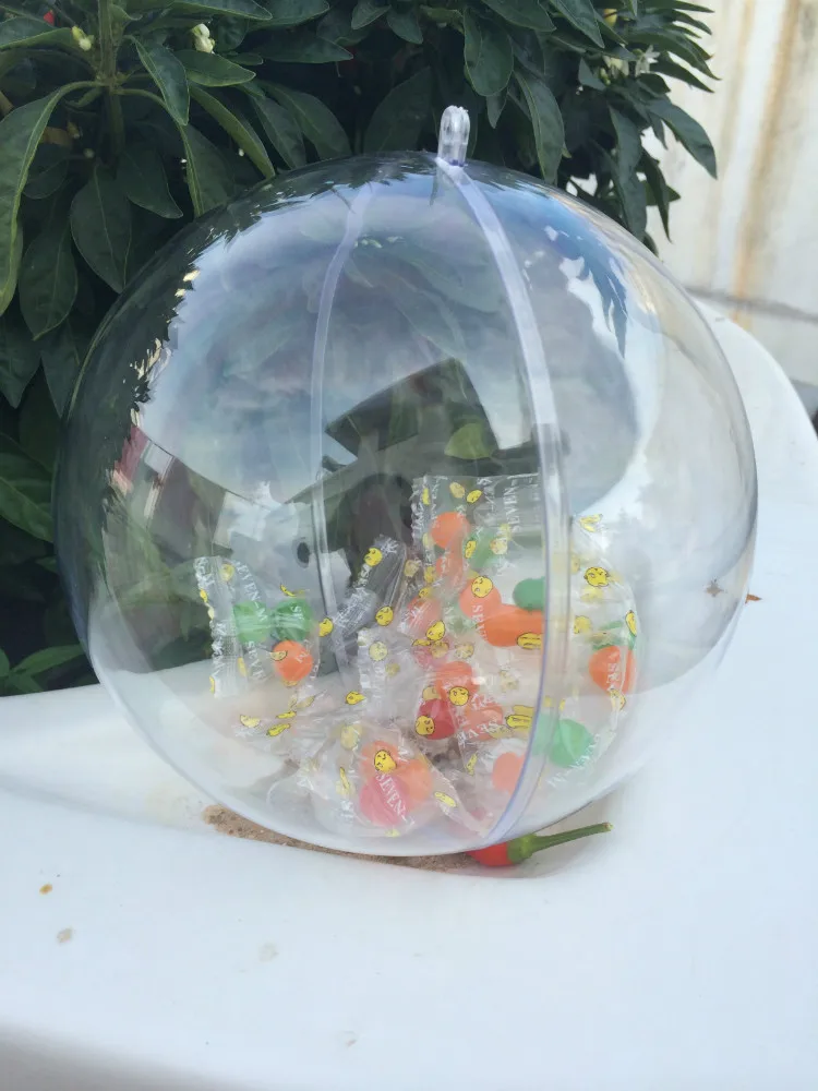 Открытые подвесные прозрачные рождественские украшения, пластиковый шар 4 см-40 см