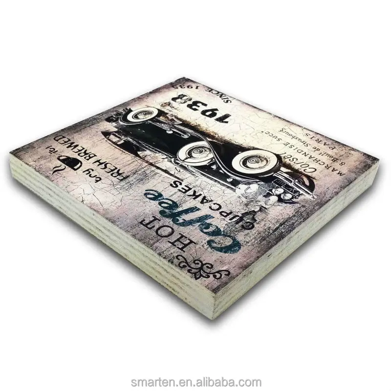 
Customize Shabby Chic Decorative Items Coffee Shop Interior Wholesale Wood Plaque Blank 