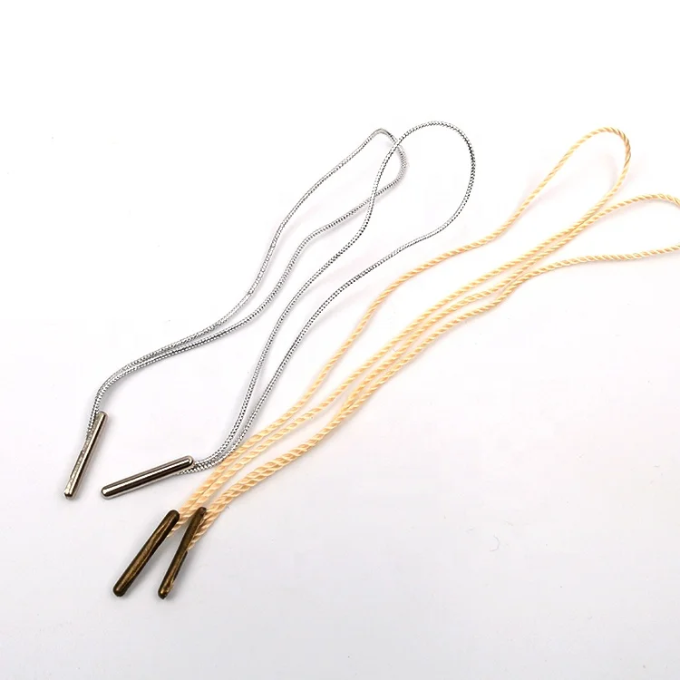 Label Factory Cheaper Thread Customized Soft Nylon Hang Tag Metallic Silver String and Metal Safety Pin for Jewelry