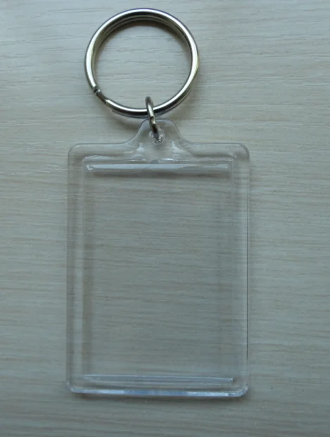 Acrylic plastic photo frame keychain 45x35mm blank keyring