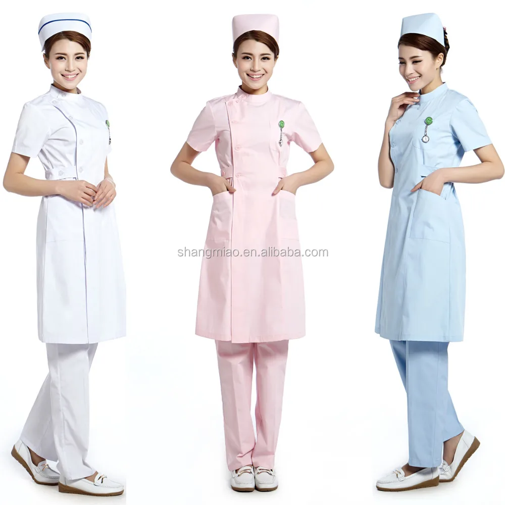 Modern nurse uniform /white nurse uniform dress / nurse uniform dress pink with good quality