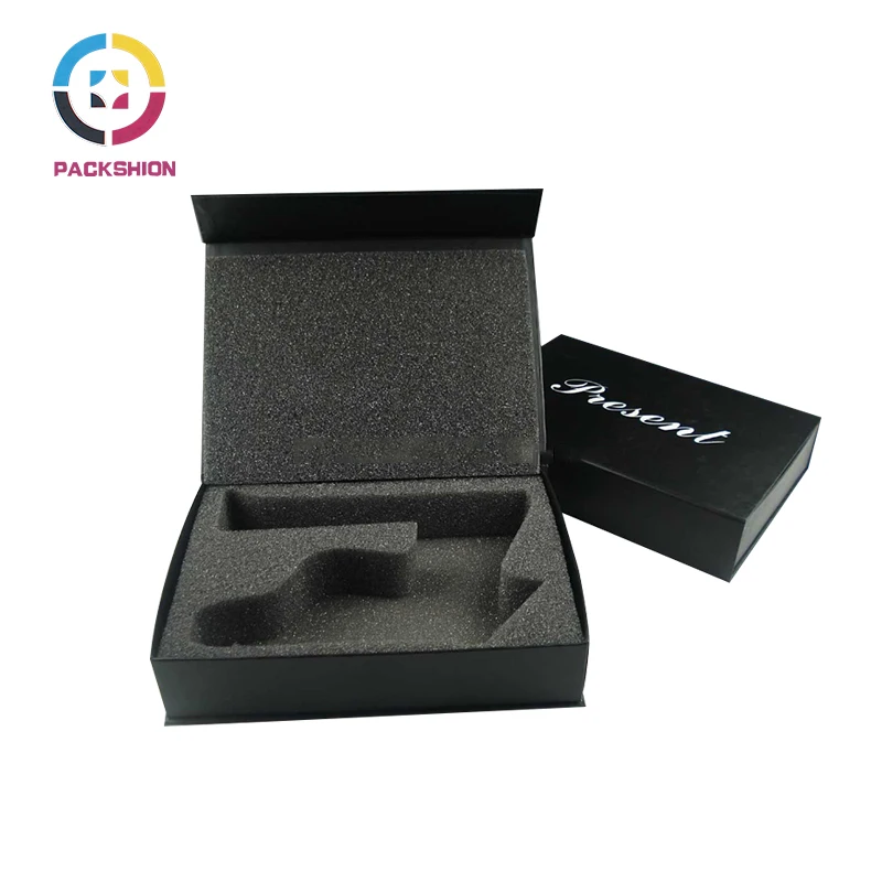 Dongguan factory magnetic closure cardboard gift boxes with sponge pad manufacturing