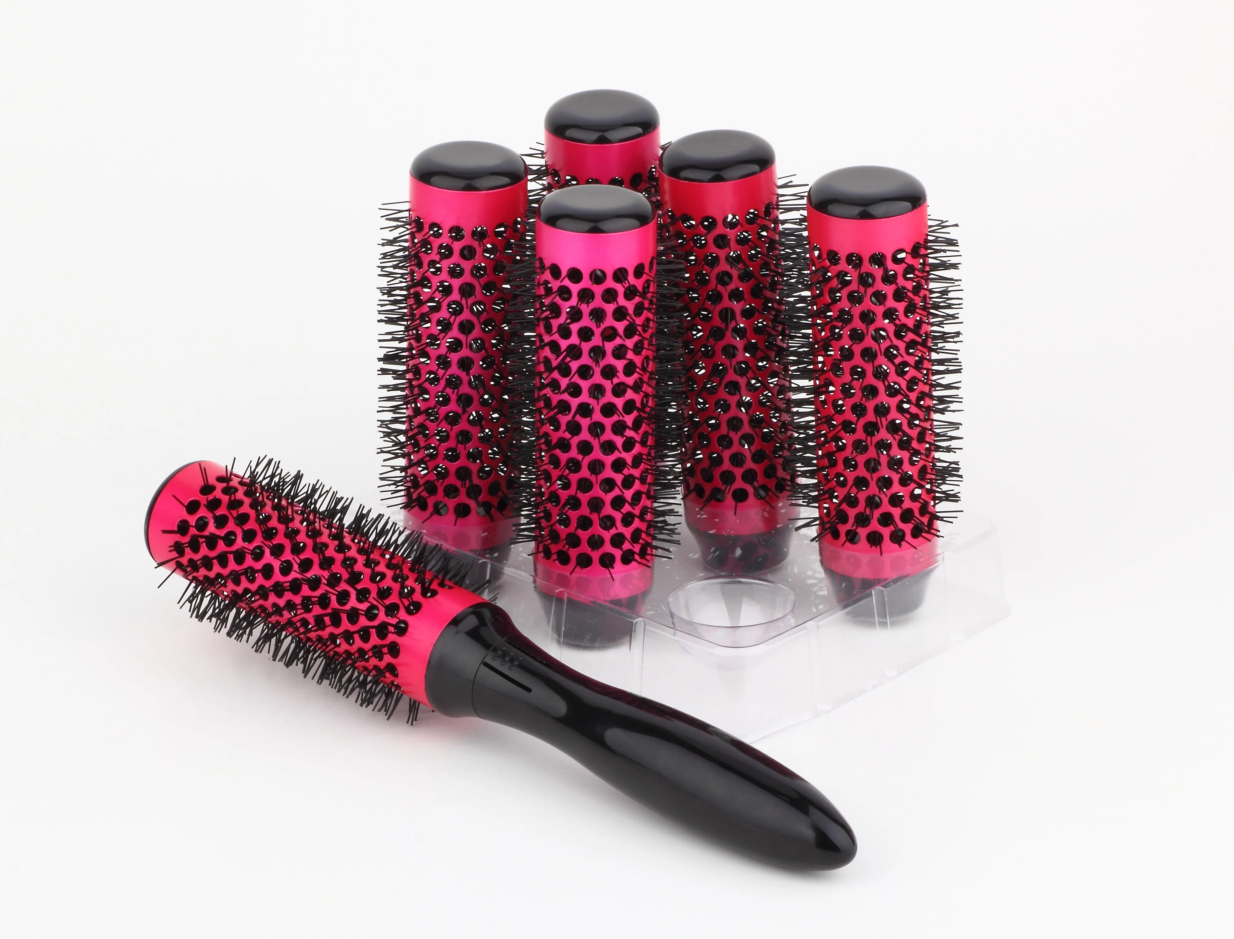 Thermal Ceramic Round ionic Hair Curling brush with Removable Handle