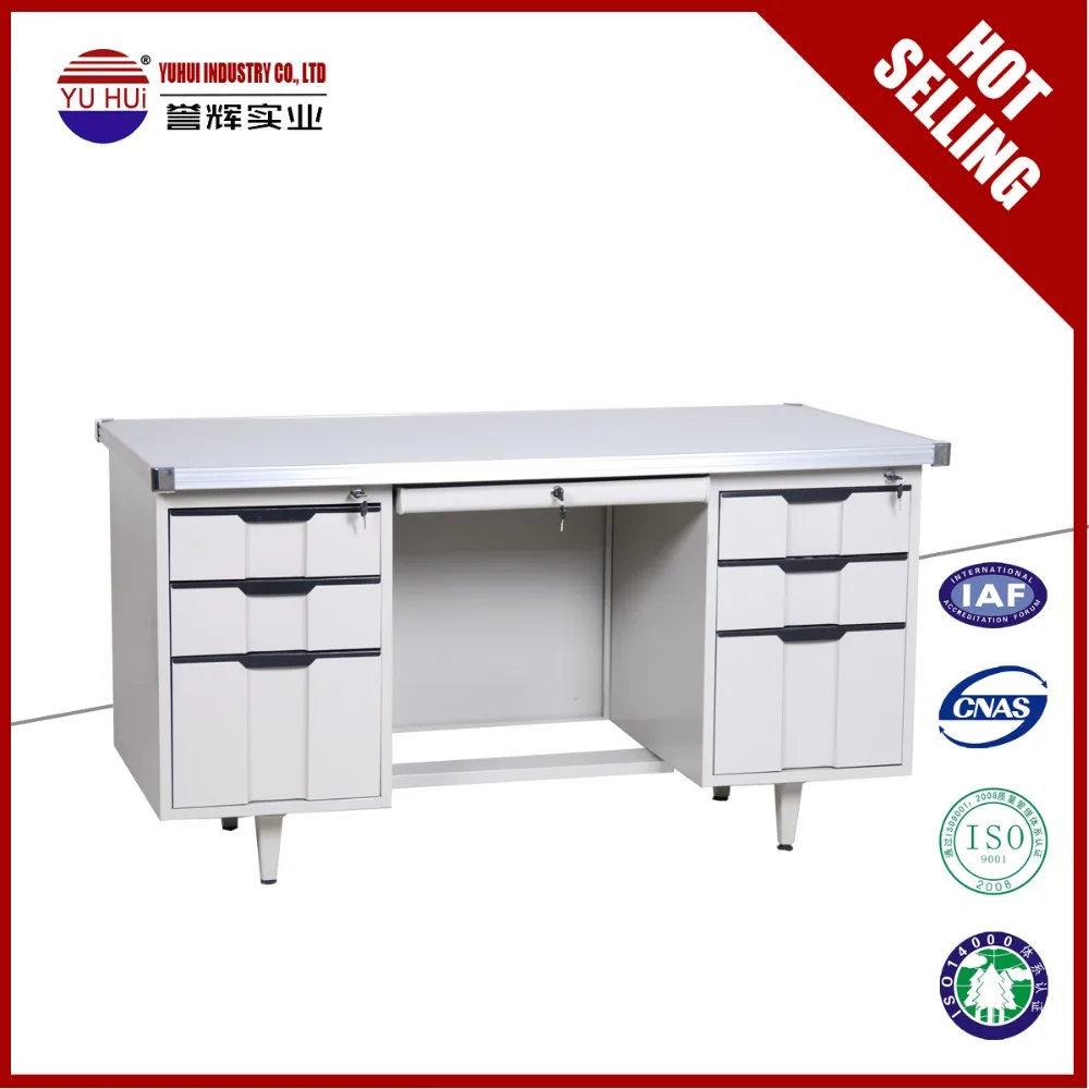 
double pedestal office desk with drawers with knock down structure 