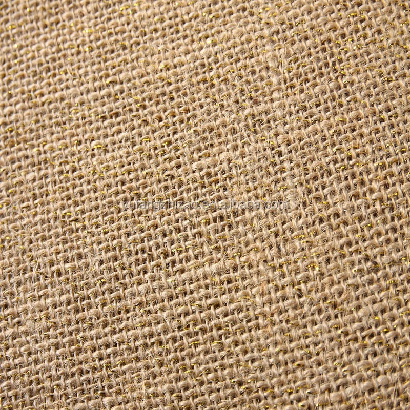 Экологически чистая 50*60 конопляная ткань джутовая Hessian с золотой
