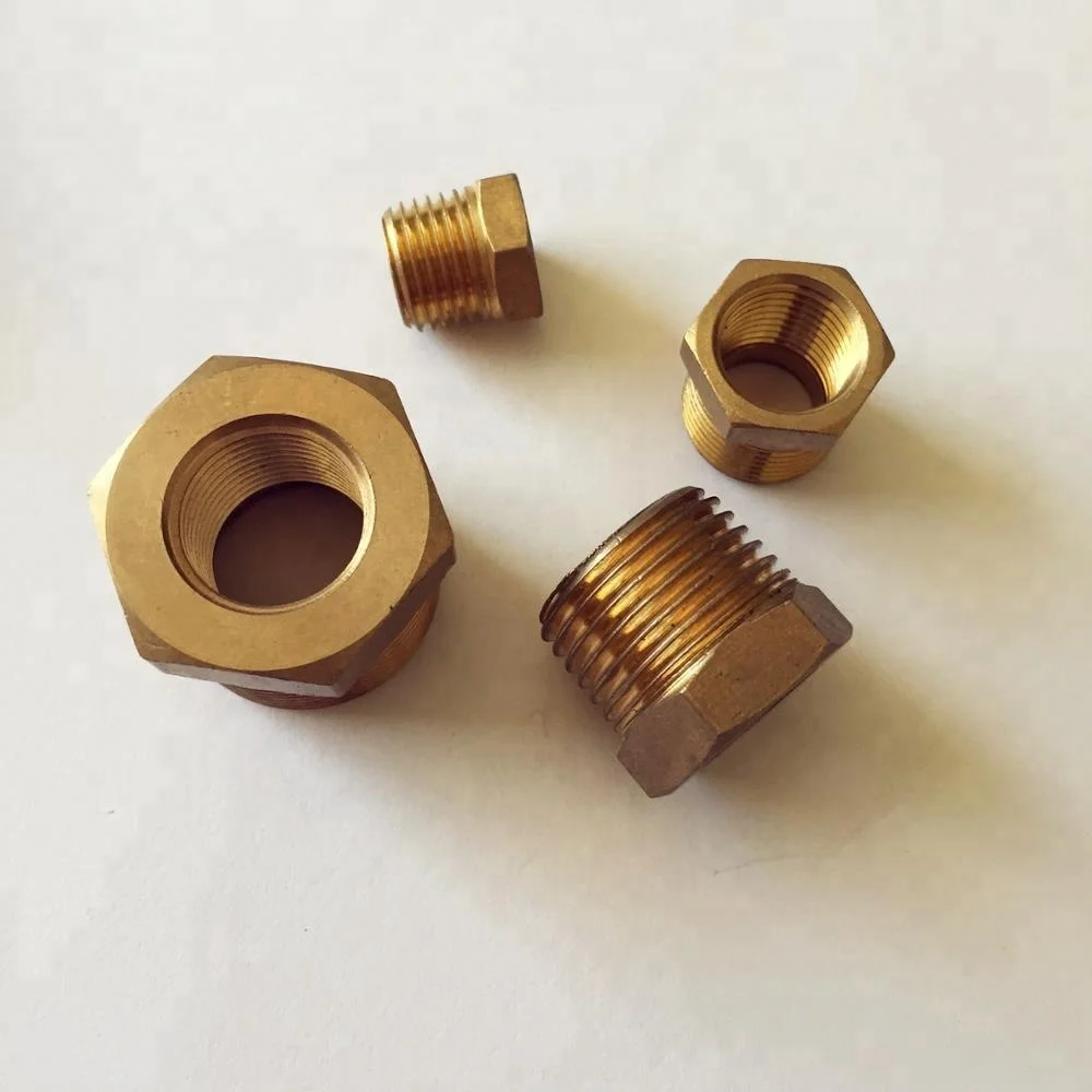 pneumatic fitting male and female threaded extension connector adapter brass bushing