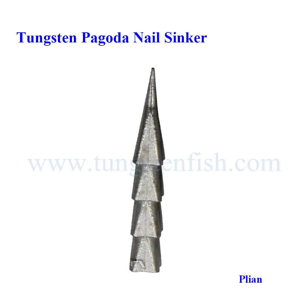Hot Sale tungsten weights Cheaper sharp Tungsten Pagoda Nail Sinker