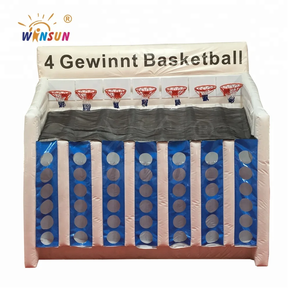 Commercial PVC Inflatable Basketball Connect 4 Game Inflatable Basketball Shooting Game
