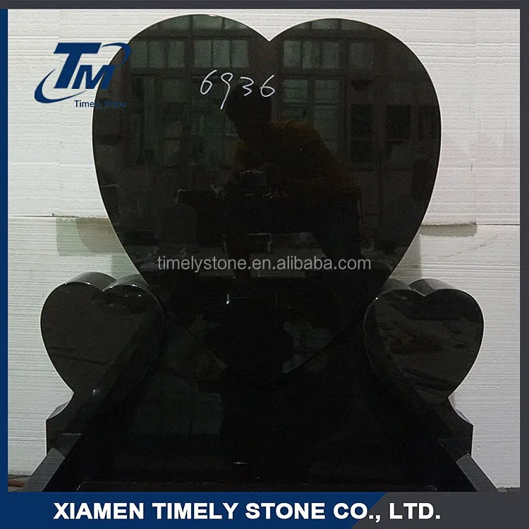 
Prefabricated Kerb Sets Heart Shape Black Granite Headstones 