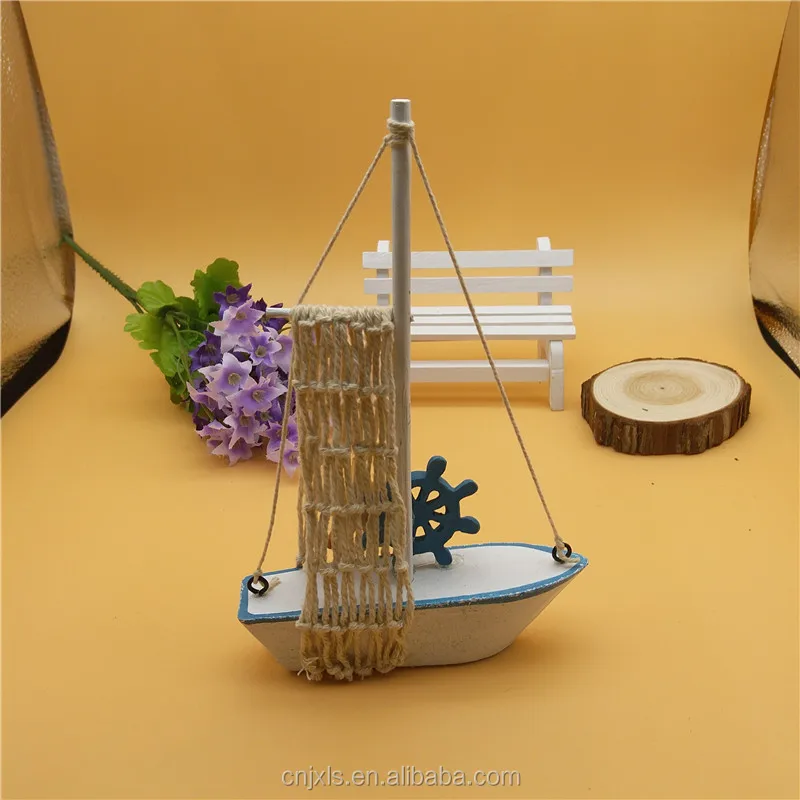 Ocean Canvas Fishing Boat Model Wooden Ship Model for gifts