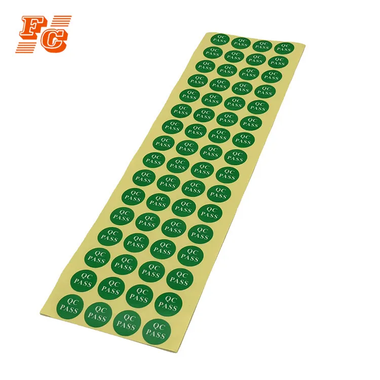 Custom design QC PASS quality control label sticker