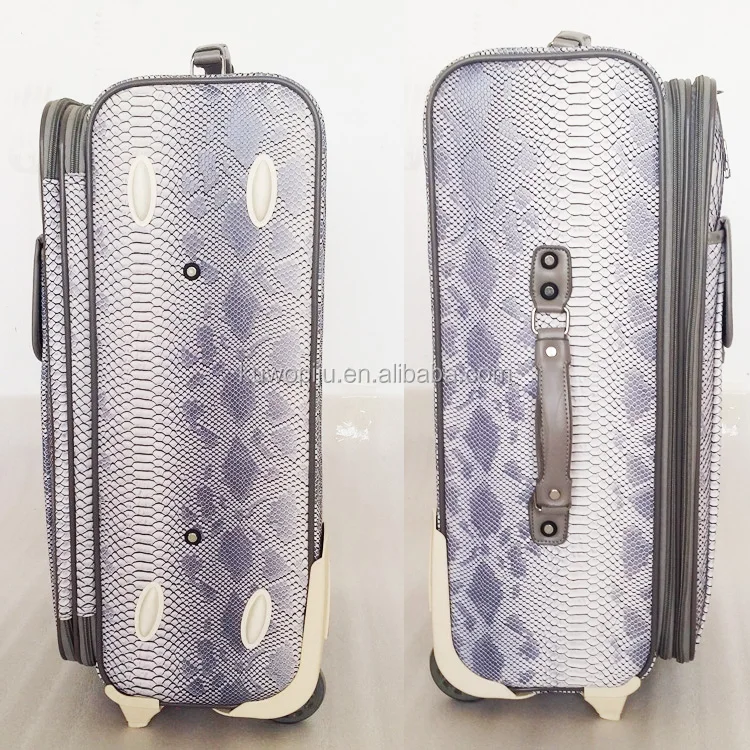snake skin pu leather valise 5 pcs trolley luggage suitcase manufacture