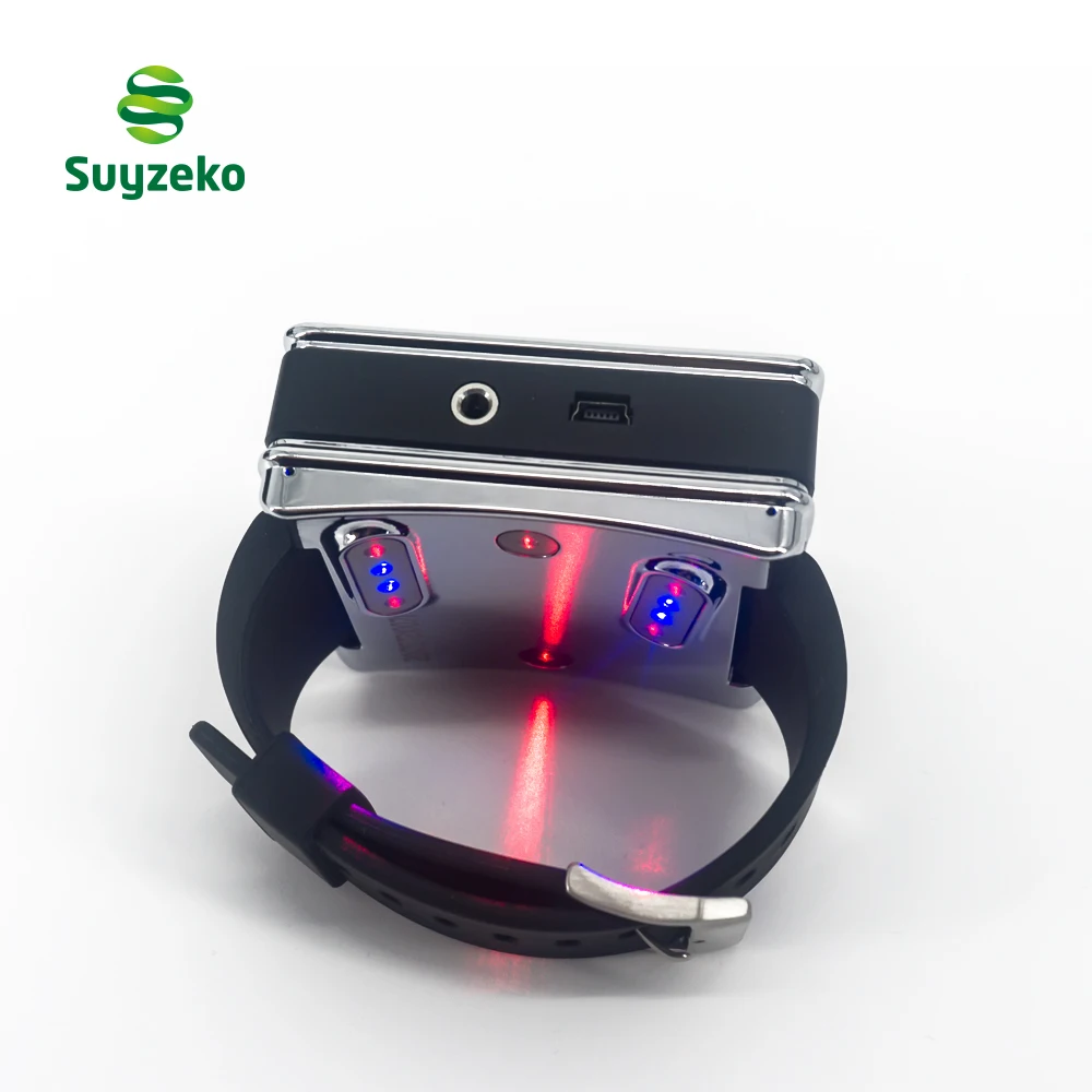 Оптовая продажа наручные физиотерапевтические часы 650 нм диодный лазерный терапевтический аппарат с устройством лазерной