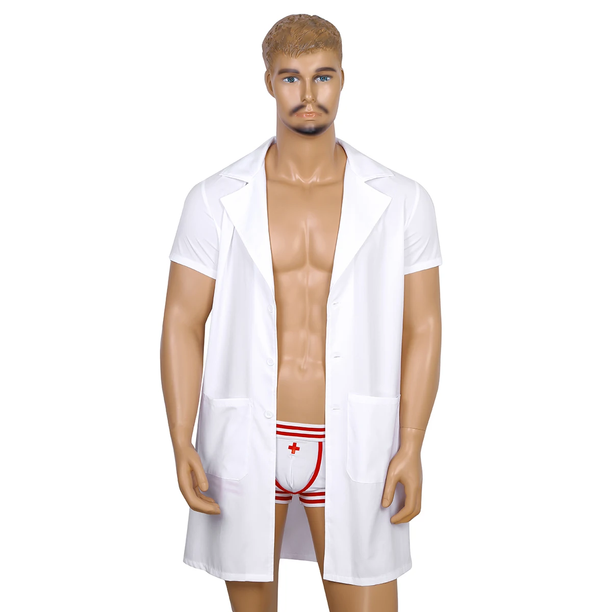 Adult Mens Hospital Fancy Dress Male Doctor Costume Complete Outfit White