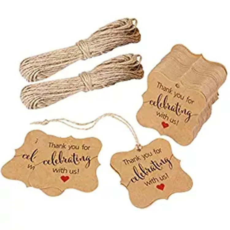 
 Вырезанная форма, коричневая крафт-бумага из переработанной крафт-бумаги, Подарочная подвесная бирка для празднования  