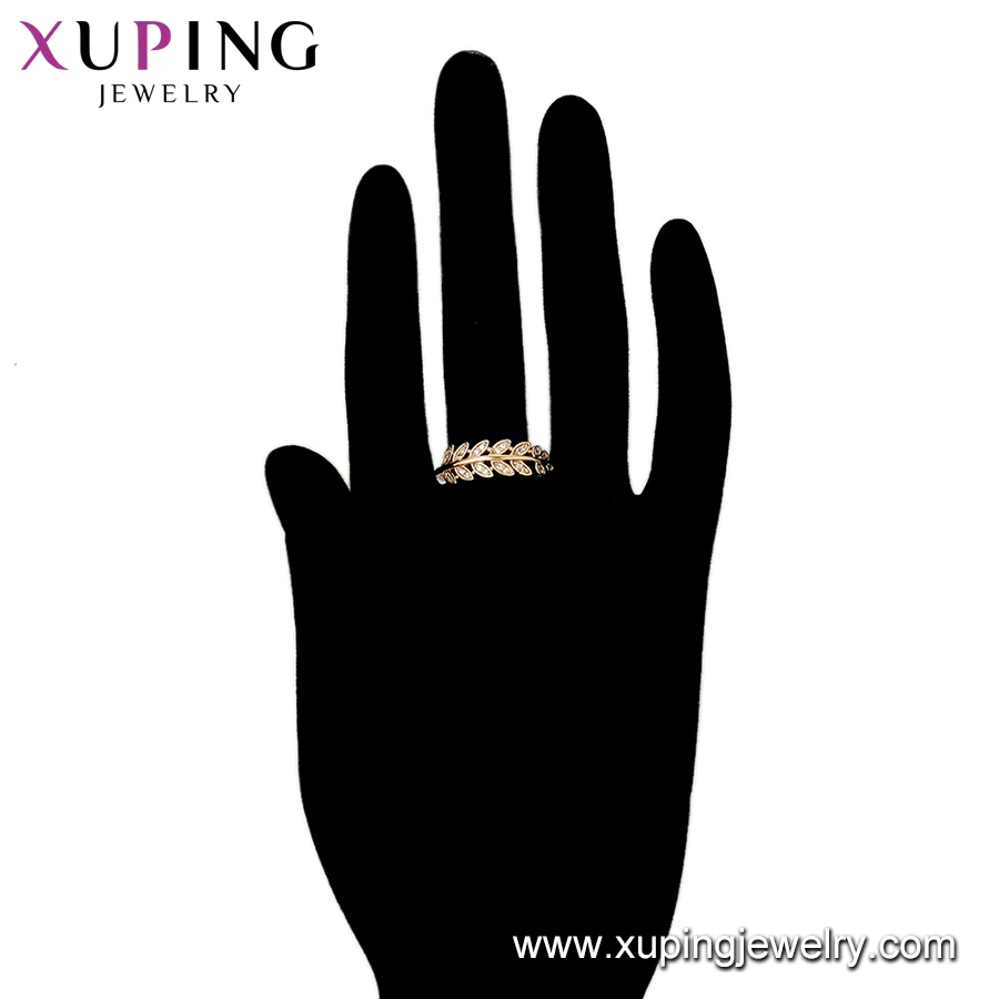 15288 beautiful ladies jewelry leaf shaped zircon inset finger ring for sale