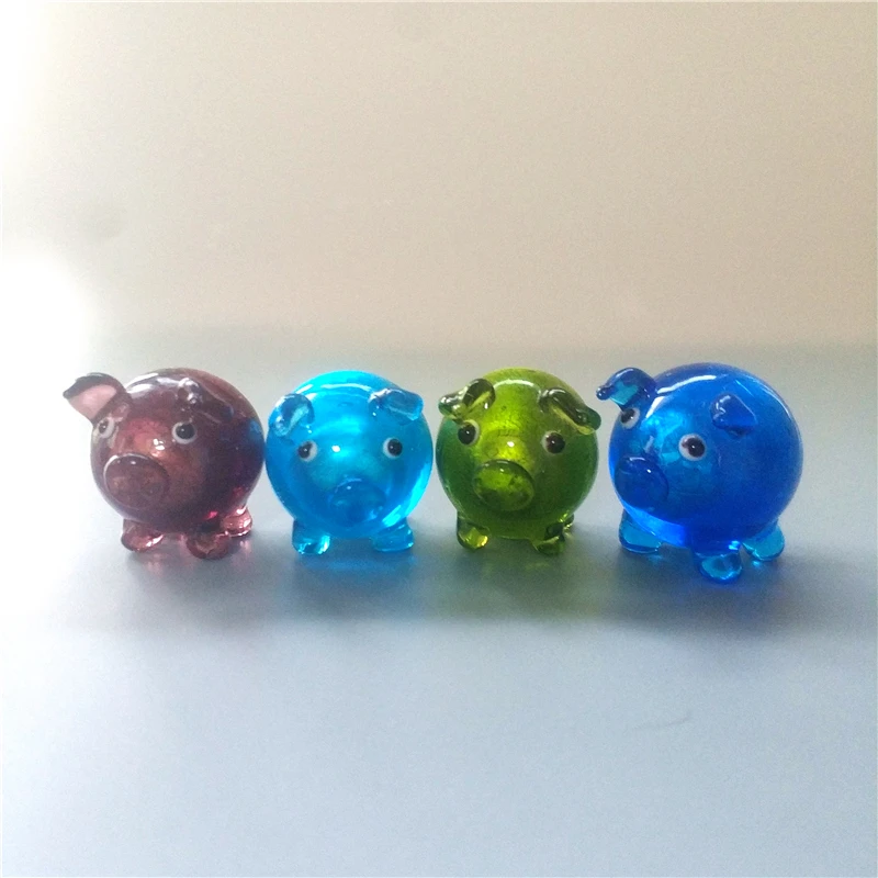 Cute glass pig murano glass animal toy