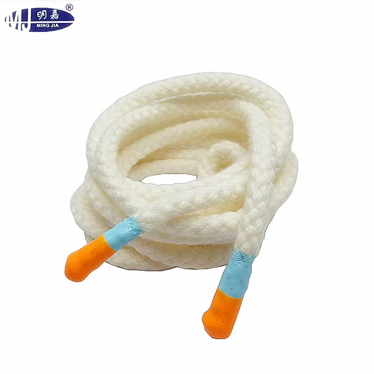 Round cotton draw cords for hoodie with silicone ends