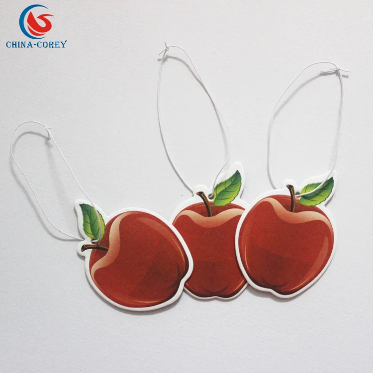 OEM fruit aroma paper car air freshener for promotional gifts with customer logo accepted