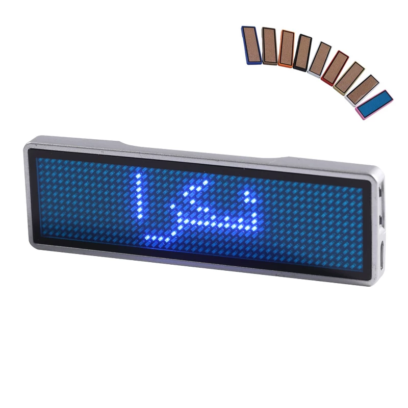 Led Screen Wearable Button Board Name Tag Pin