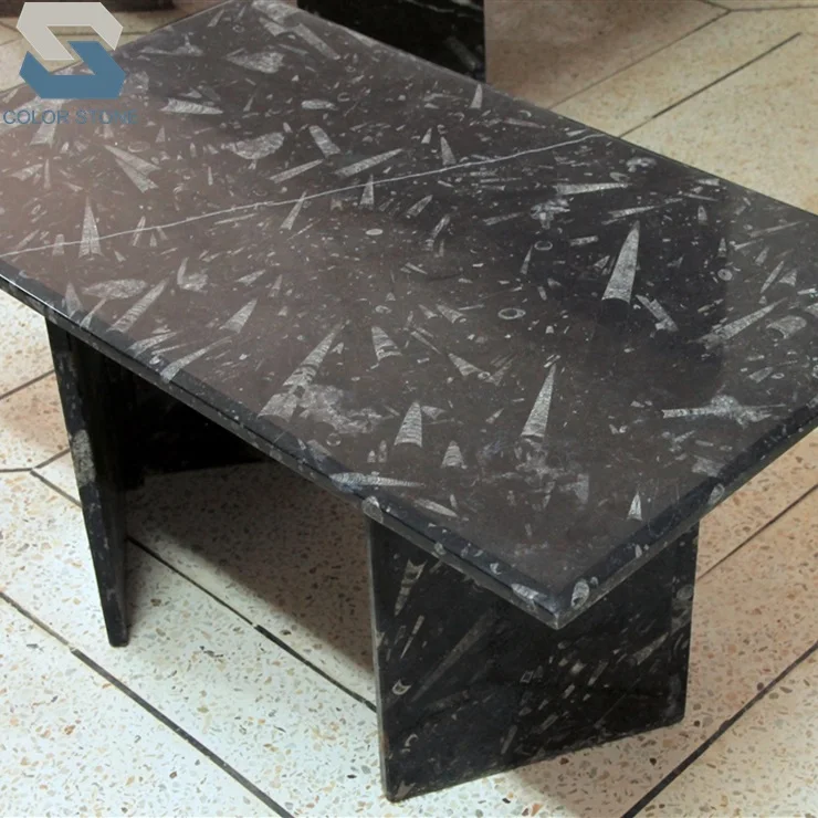 Black moroccan fossil marble tables price