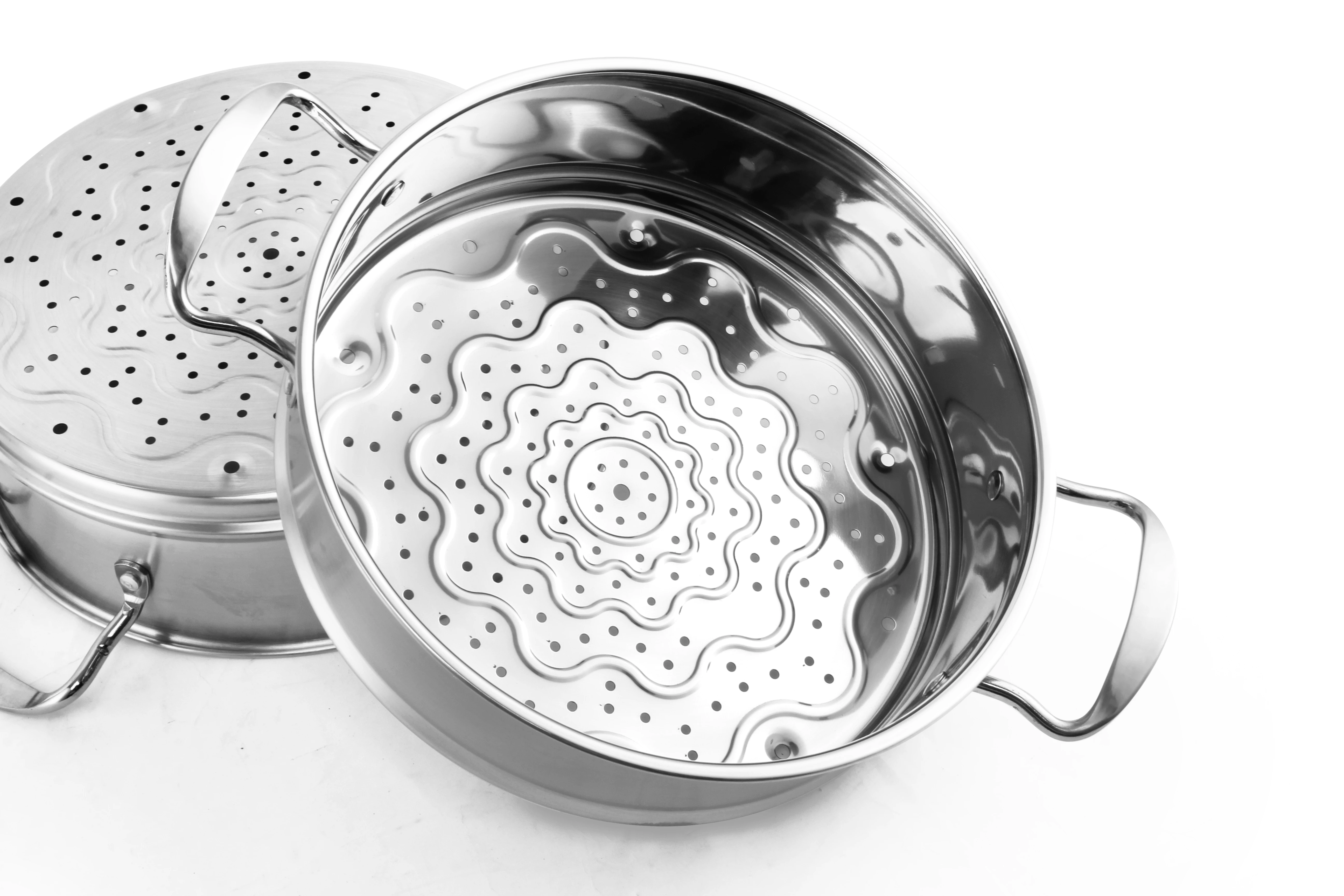2 layer high quality stainless steel steamer soup pot /optima steamer with glass lid double boiler