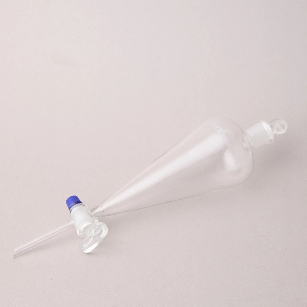 
Huaou 500ml Pear shape Separatory Funnel with ground-in glass or plastic stopper and glass stopcock 