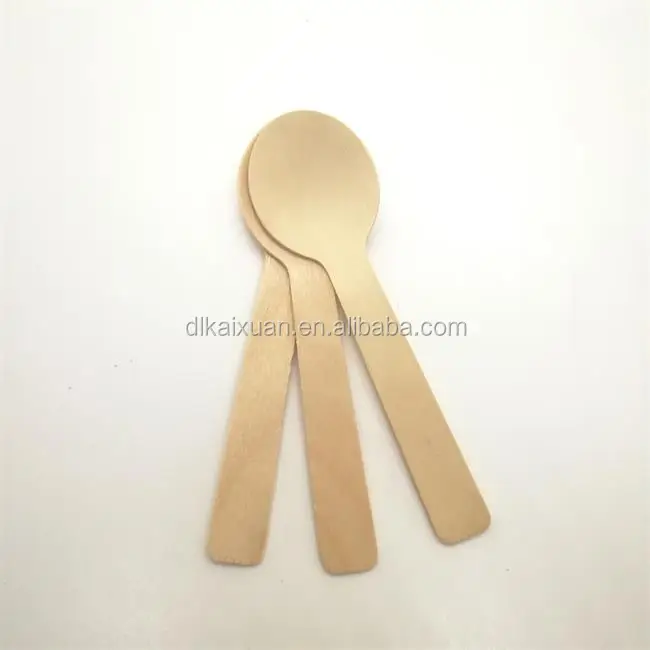 Wooden spoons small biodegradable disposable tableware wholesale 100MM